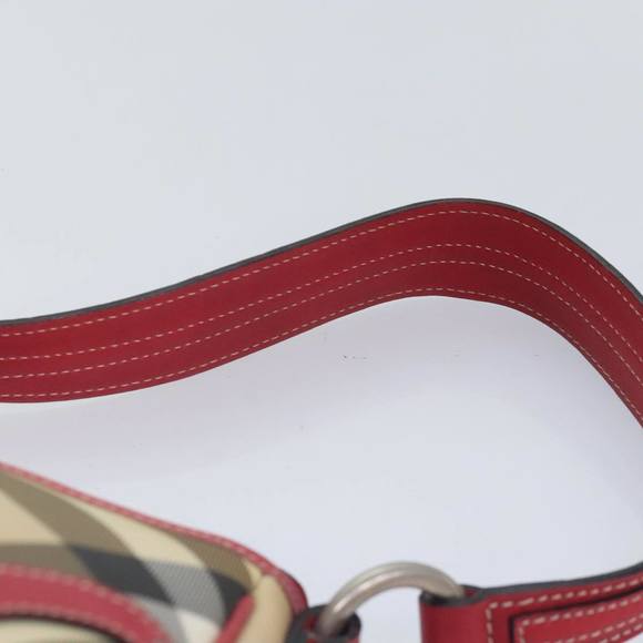 BURBERRY Nova Check Shoulder Bag PVC Beige Silver Auth 93825 - Picture 8 of 16